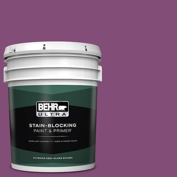 BEHR ULTRA 5 gal. #T15-12 Graphic Grape Semi-Gloss Enamel Exterior Paint & Primer