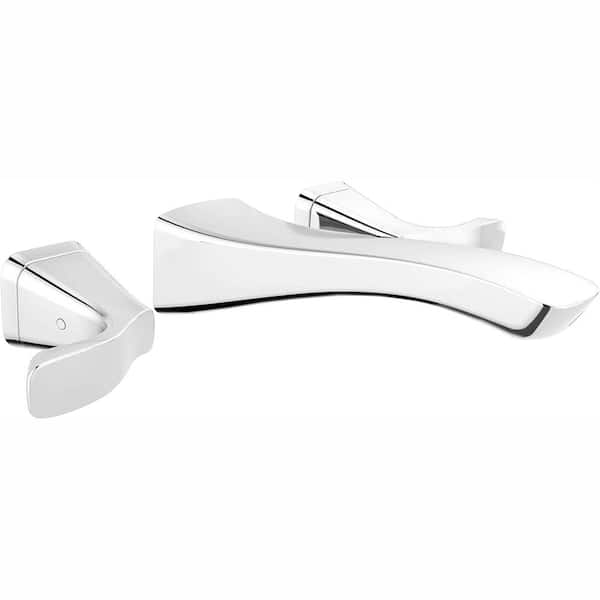 Delta Tesla 2-Handle Wall Mount Bathroom Faucet Trim Kit in Chrome (Valve Not Included)