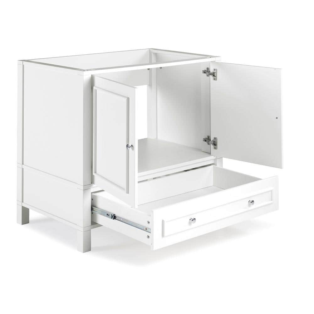 Williamsburg 36" White Pine Vanity Cabinet with Nickel Hardware