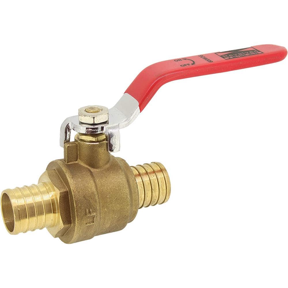 Revalved 1 2 In Pex Full Port Brass Ball Valve With Red Handle Px 1 2 1pk Rd The Home Depot