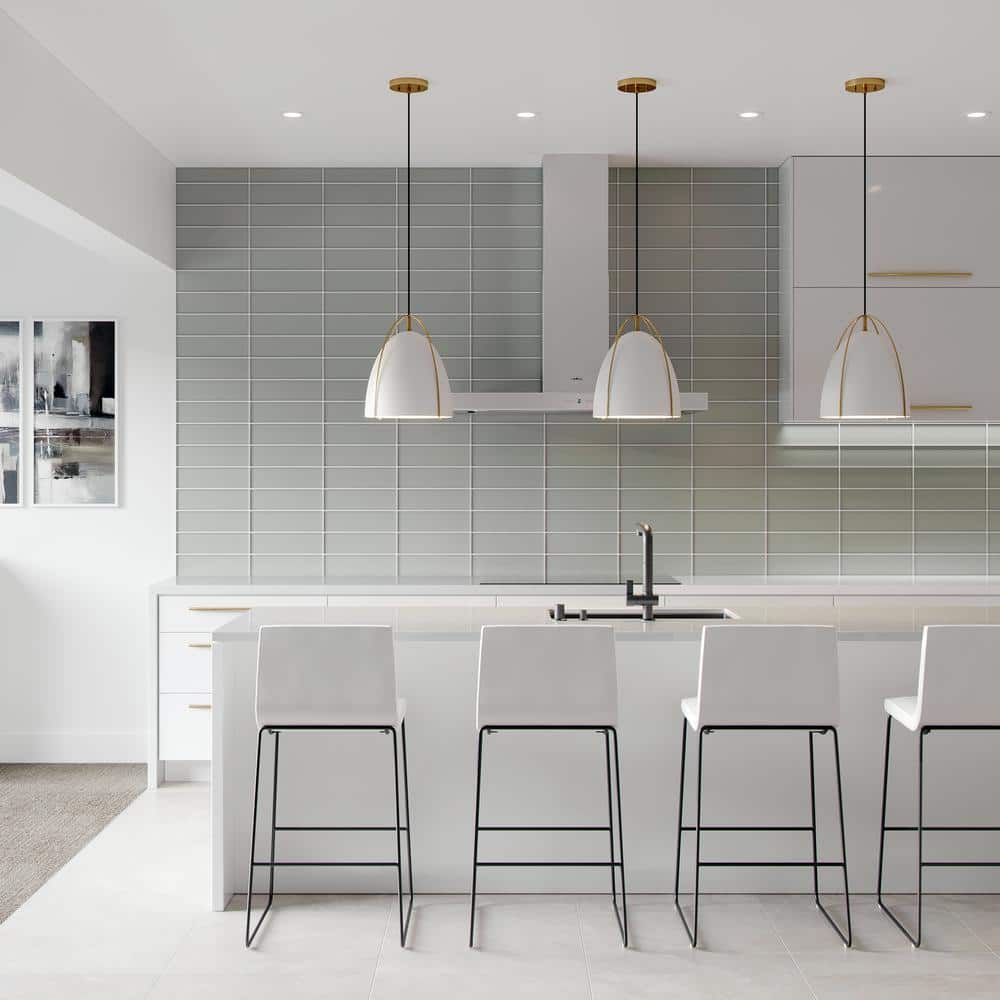 Norman Contemporary 1-Light Indoor/Outdoor Pendant in Satin Brass