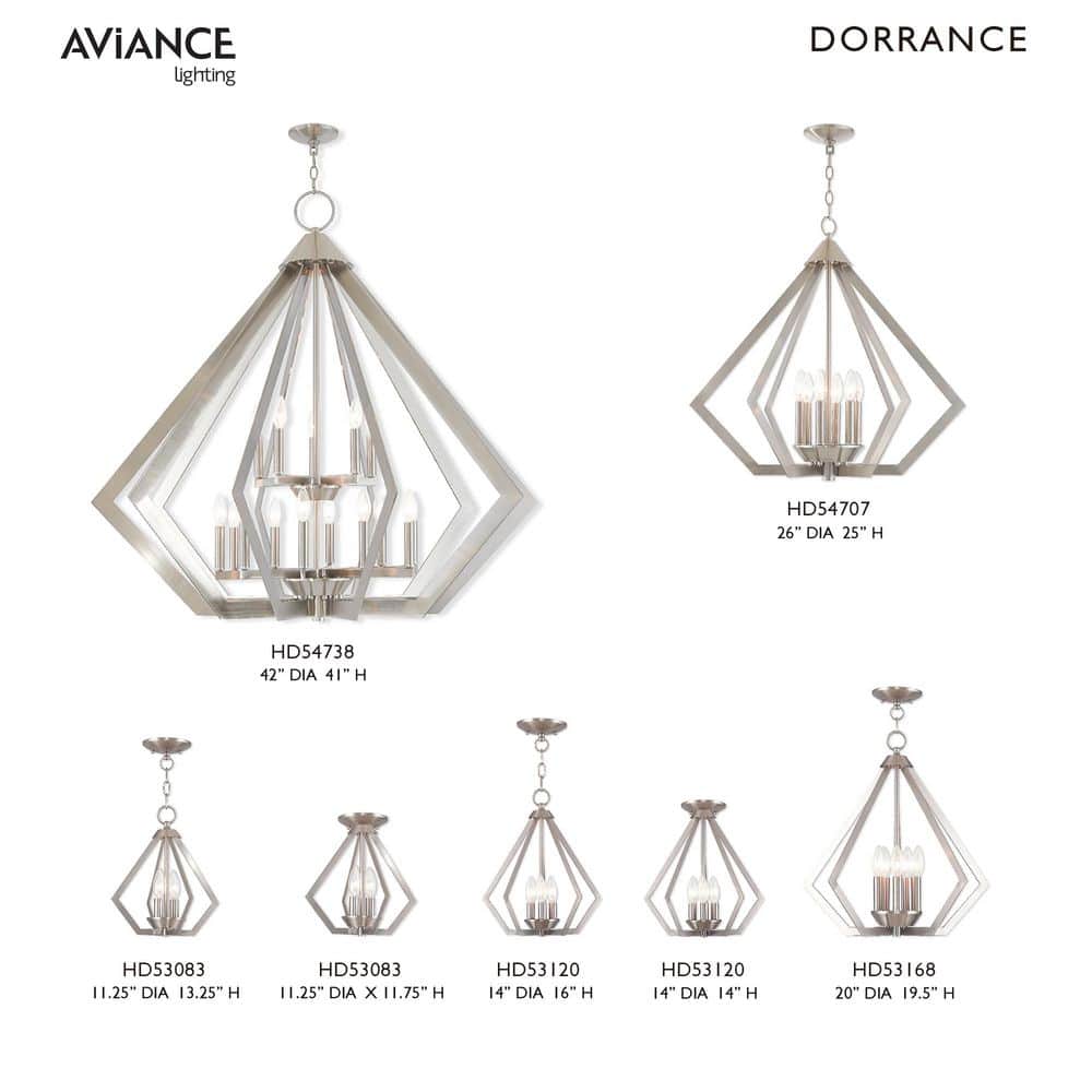 Prism 26" Brushed Nickel 6-Light Steel Chandelier