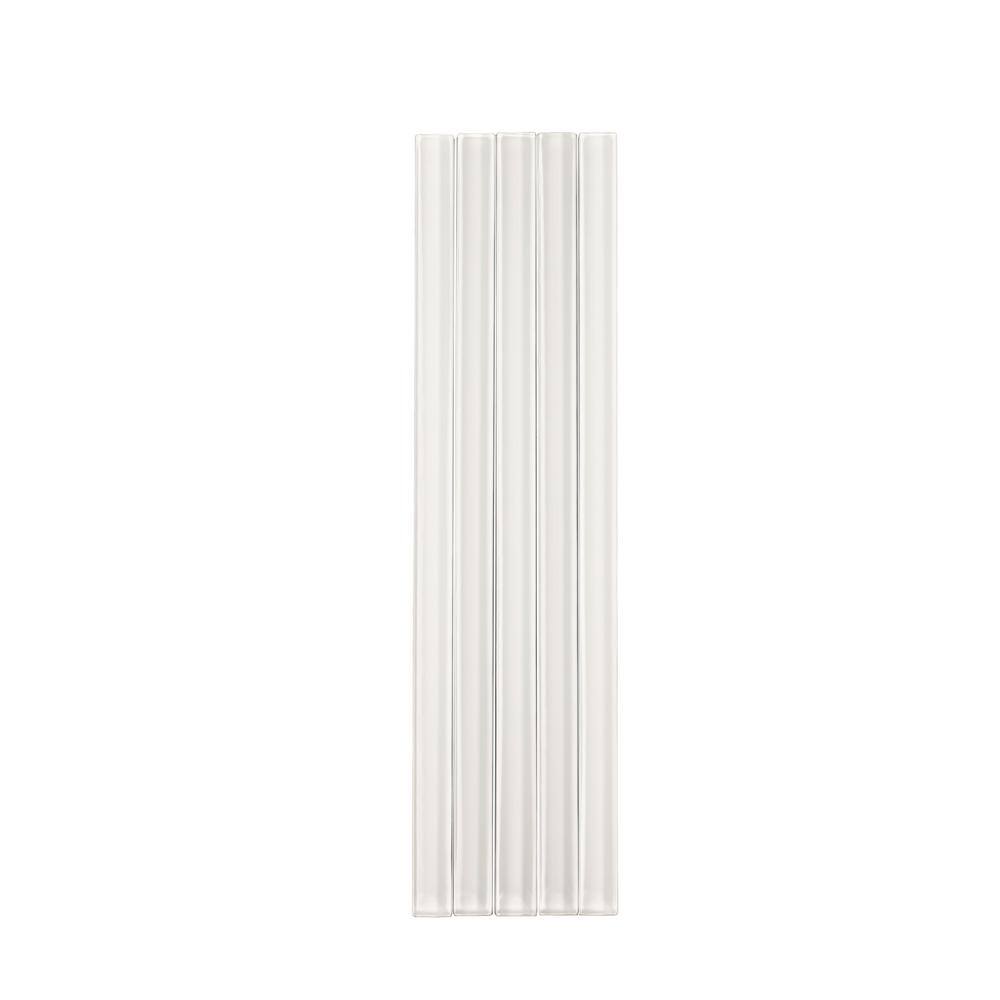 White Glossy Glass Pencil Liner Tile Trim 12-inch
