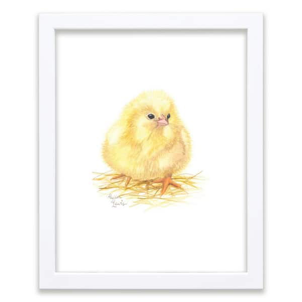 Unbranded Barnyard Littles "Chick" by Alyssa Lewis Individual White Framed Animal Art Print 20 in. x 16 in.