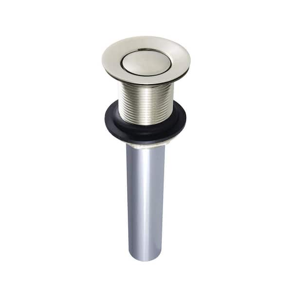 Kingston Brass Trimscape 22-Gauge Push Pop-Up Bathroom Sink Drain, Polished Nickel without Overflow
