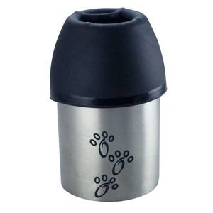 Pets 0.092 Gal. Small Stainless Steel and Plastic Fin Cap Travel Water Bottle in Silver and Black (Set of 6)