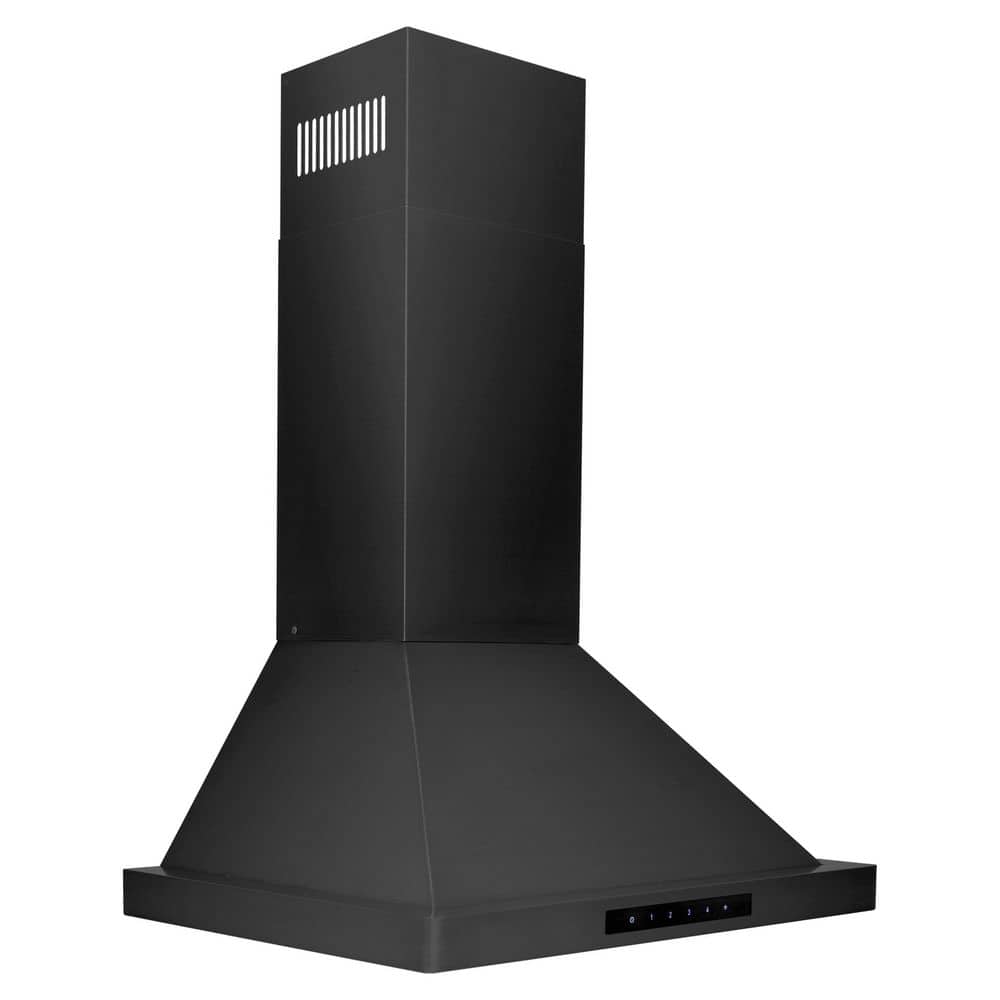 24'' Black Stainless Steel Convertible Wall Mount Range Hood
