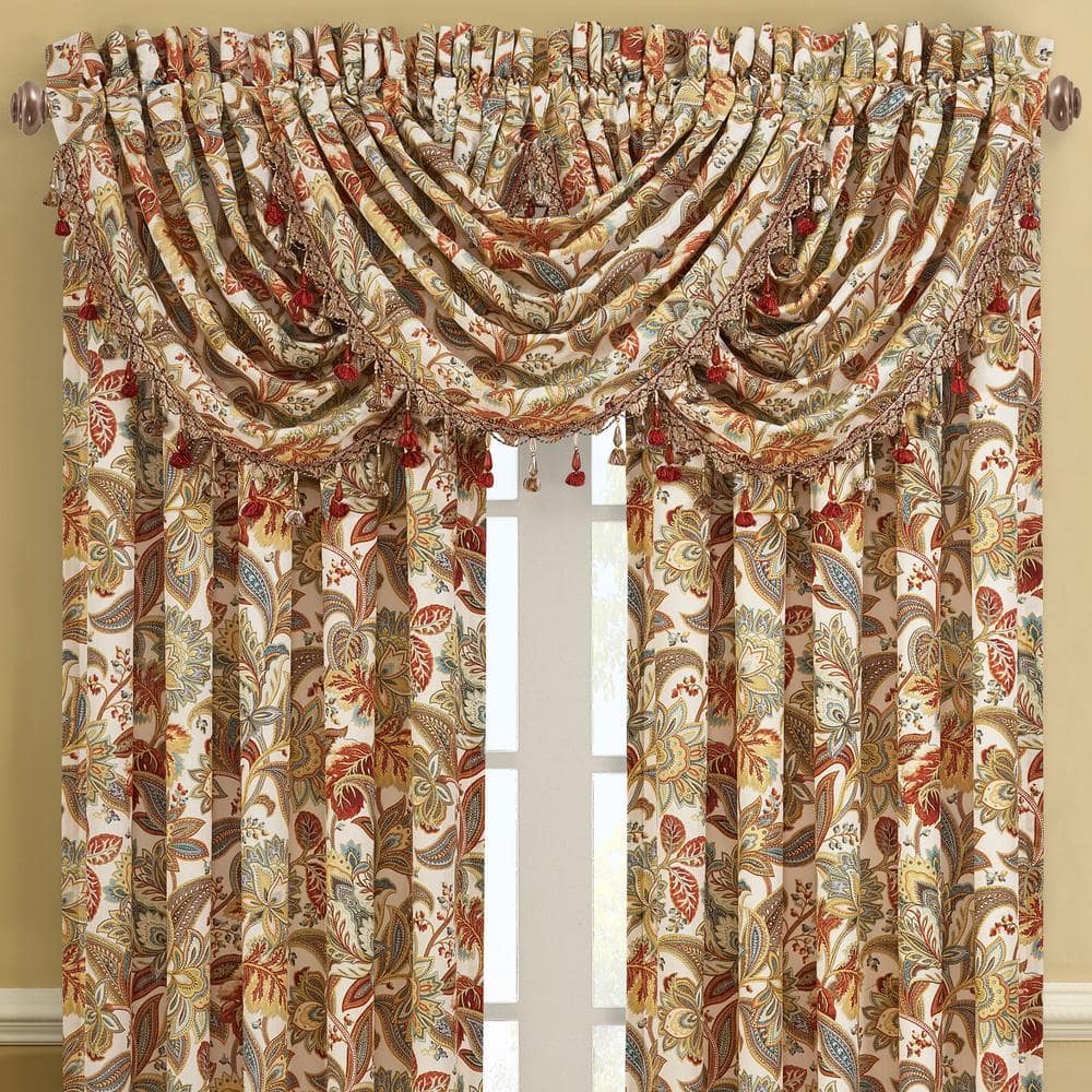 August Multi-Color Cotton Floral Waterfall Valance