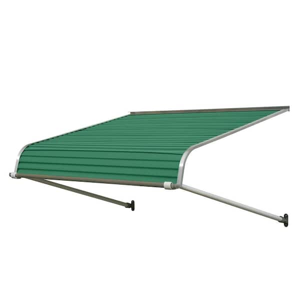 NuImage Awnings 6 ft. 1100 Series Door Canopy Aluminum Fixed Awning (12 in. H x 24 in. D) in Fern Green