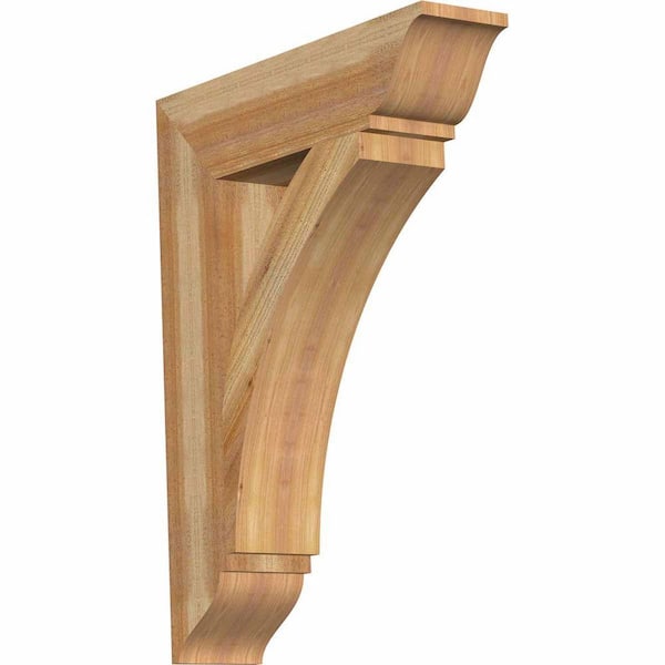 Ekena Millwork 6 in. x 34 in. x 26 in. Western Red Cedar Thorton Traditional Rough Sawn Bracket