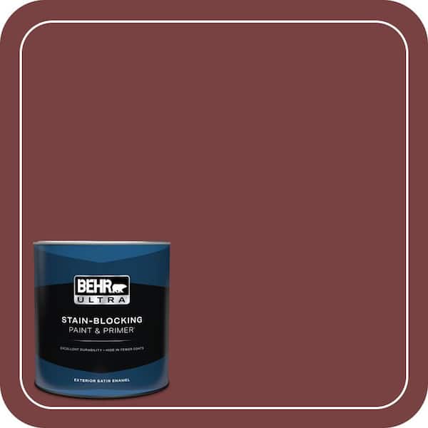 BEHR ULTRA 1 qt. #PPF-01 Tile Red Satin Enamel Exterior Paint & Primer