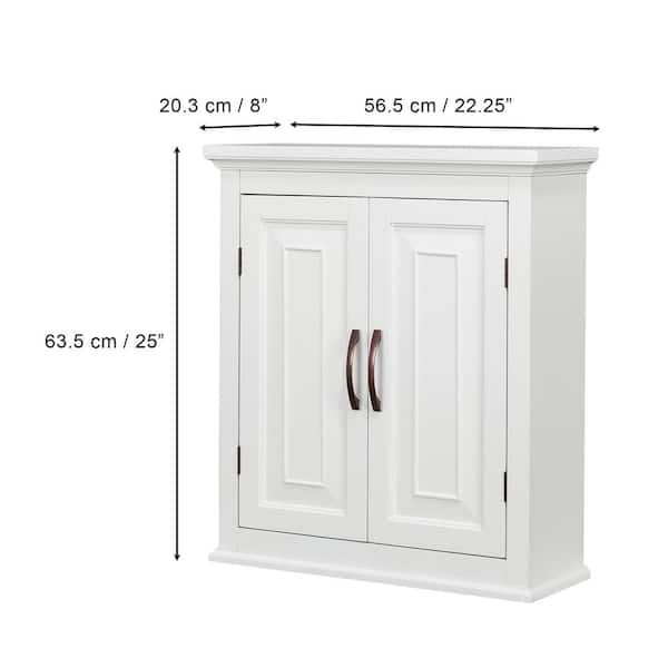 Teamson Home St. James 22.25-in x 25-in x 8-in White Bathroom Wall Cabinet