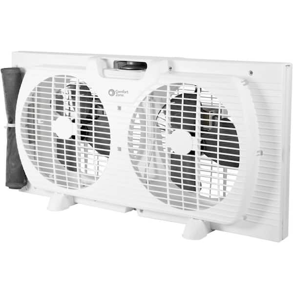 9 in. Electric Twin Window Fan with 3 Fan Speeds, Quiet Setting, White
