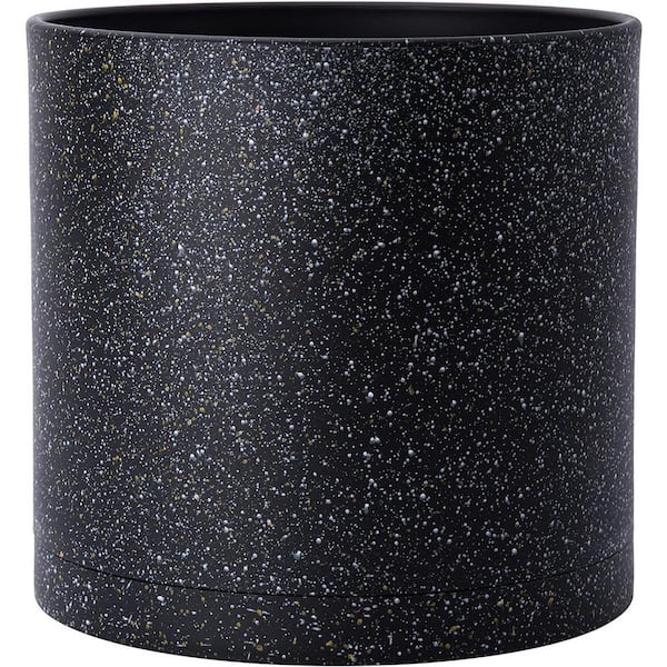 ITOPFOX Modern 10 in. L x 10 in. W x 9.75 in. H 11.2 qts. Speckled Black Indoor Plastic Planter 1 (-Pack)
