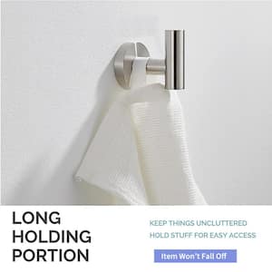 Round Bathroom Robe Hook and Towel Hook in Stainless Steel Brushed Nickel (2-Pack)