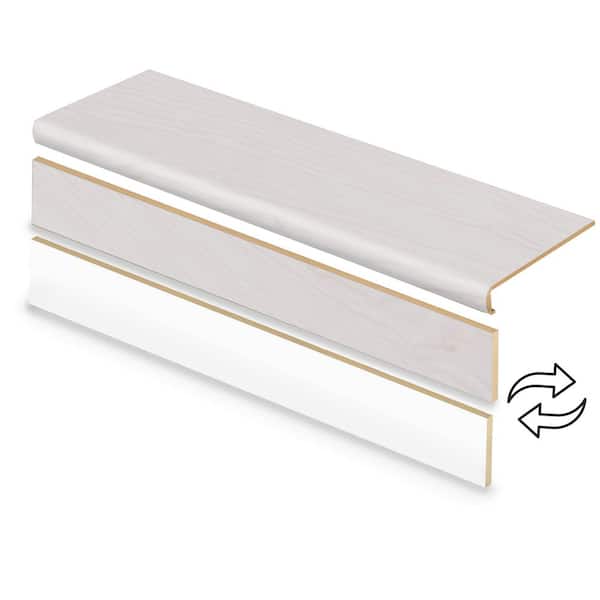 Cap A Tread Driftwood Beach 47 in. L x 12.15 in. W x 2.28 in. T Vinyl Overlay Stair Tread and Reversible Riser Kit