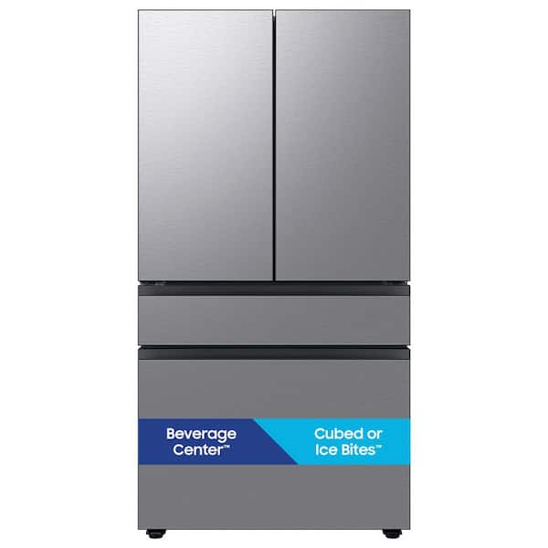 Bespoke 36 in. 23 cu. ft. Counter Depth 4-Door French Door Smart Refrigerator with Beverage Center in Stainless Steel