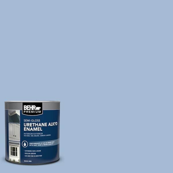 1 qt. #M530-3 Perennial Blue Semi-Gloss Enamel Urethane Alkyd Interior/Exterior Paint