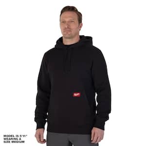 Men's 3X-Large Black Midweight Cotton/Polyester Long-Sleeve Pullover Hoodie