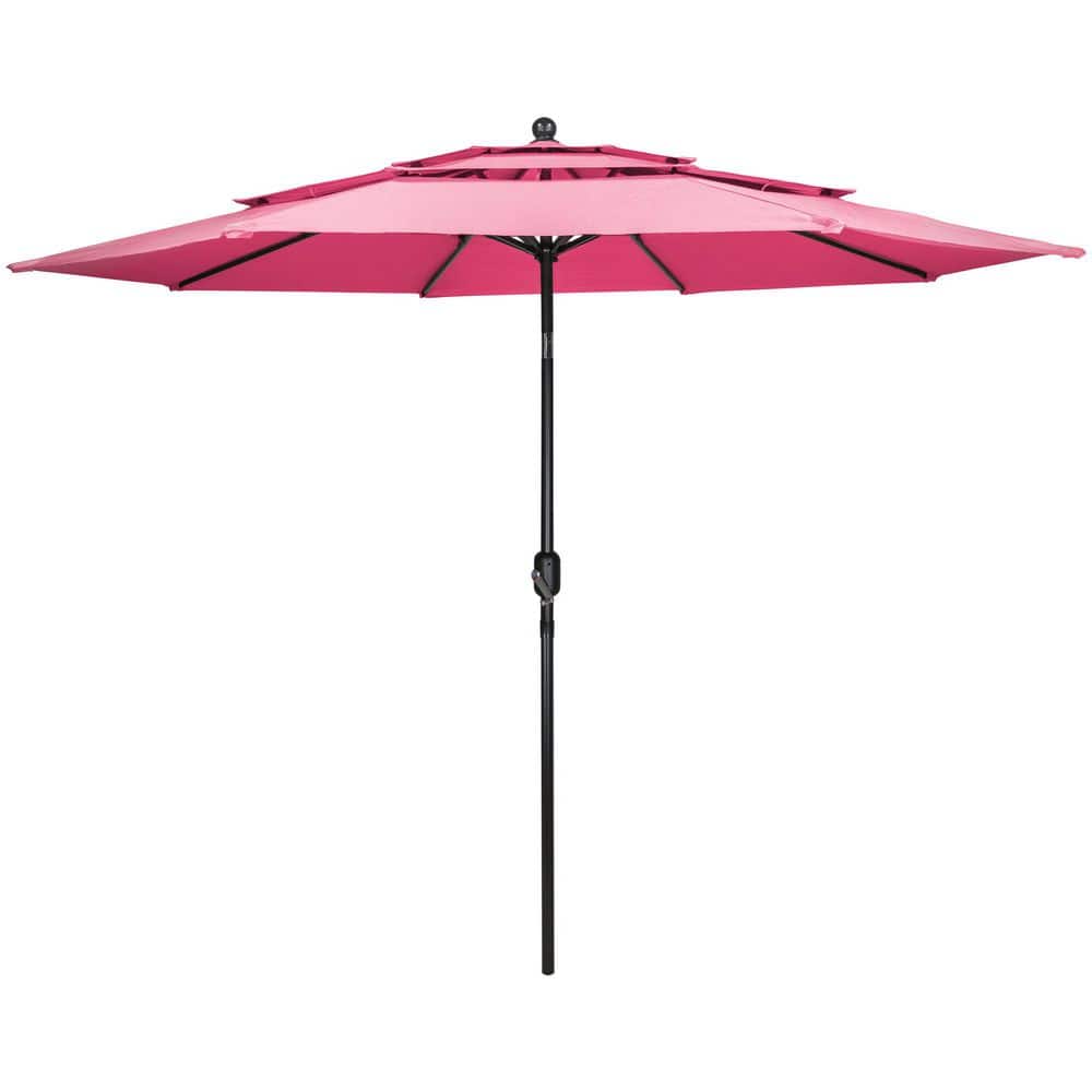 9.75 ft. Outdoor Market Patio Umbrella with Hand Crank and Tilt-117 in.- Pink price history on PriceWatchPro