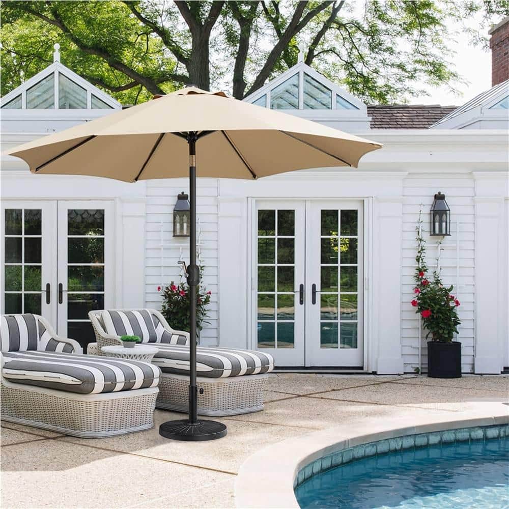 Black Metal Outdoor Patio Umbrella Base Stand