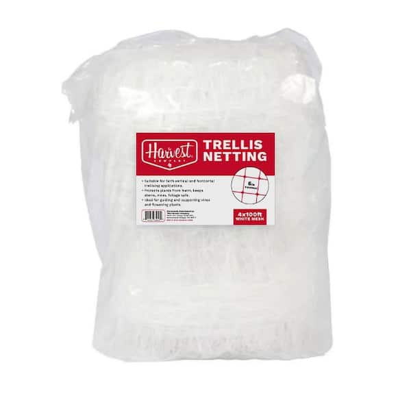 4 ft x 100 ft Heavy-Duty Garden Trellis Netting, 6 in Mesh Squares (1-Pack)