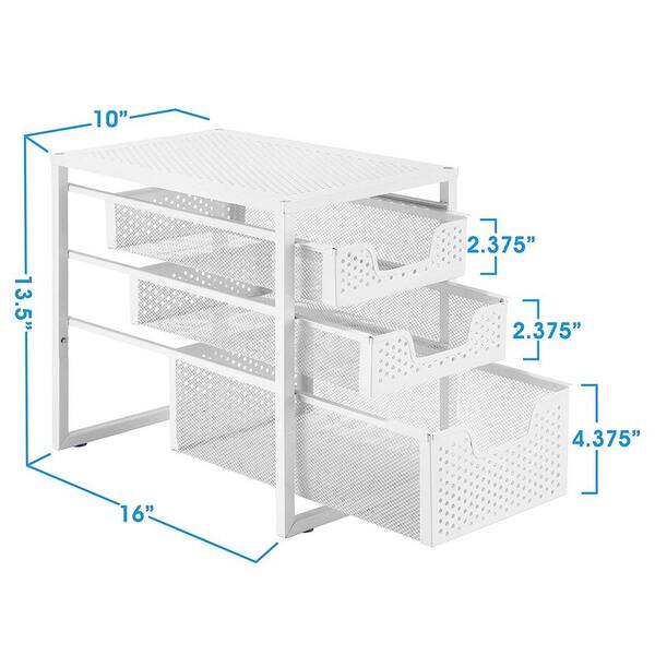 HOMLUX 2-Tier Clear Pull Out Organizers and Storage with Lids for