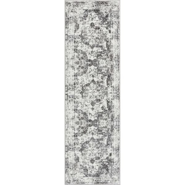 Zazzle Patras Vintage Oriental Ivory 2 ft. 3 in. x 7 ft. 3 in. Floral Runner Rug