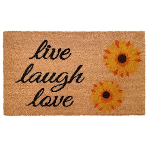 Sunflower Live Laugh Love 24 in. x 36 in. Door Mat