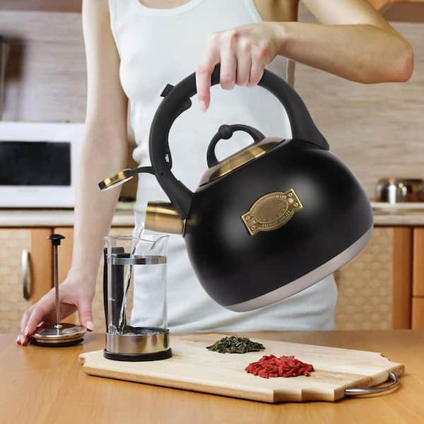 Lynzavix 13-Cup Silver Classic Stovetop Tea Kettle Food Grade