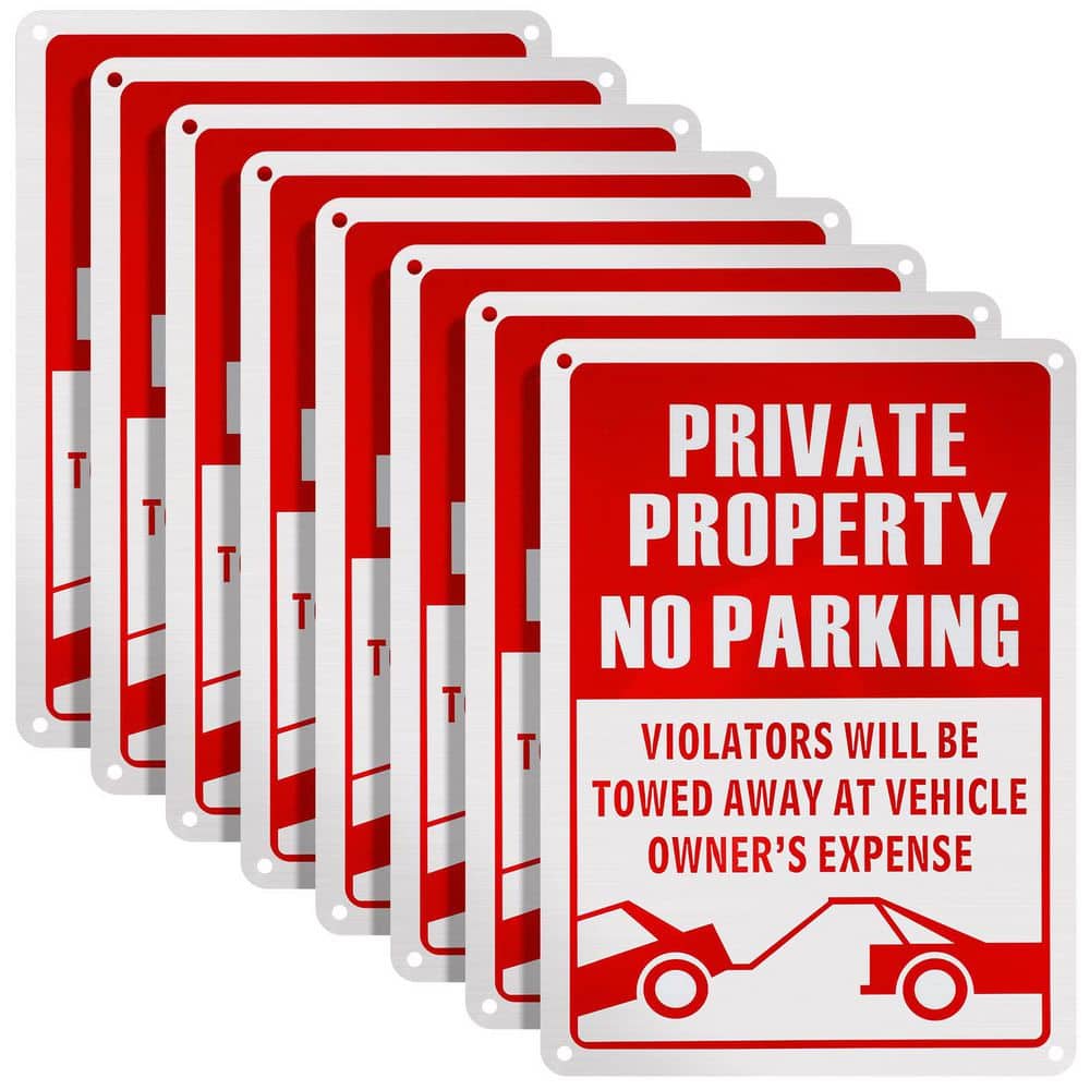 8-Pack 14 x 10 Inch Reflective Aluminum Weatherproof No Parking Sign Private Driveway Security Warning Sign price history on PriceWatchPro