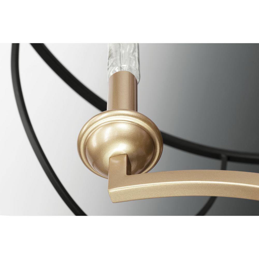 Landree Black Steel and Brass 5-Light Chandelier