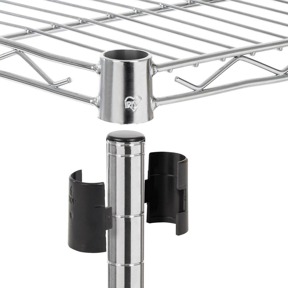 IRIS USA 3-Tier Silver Metal Storage Cart with Casters