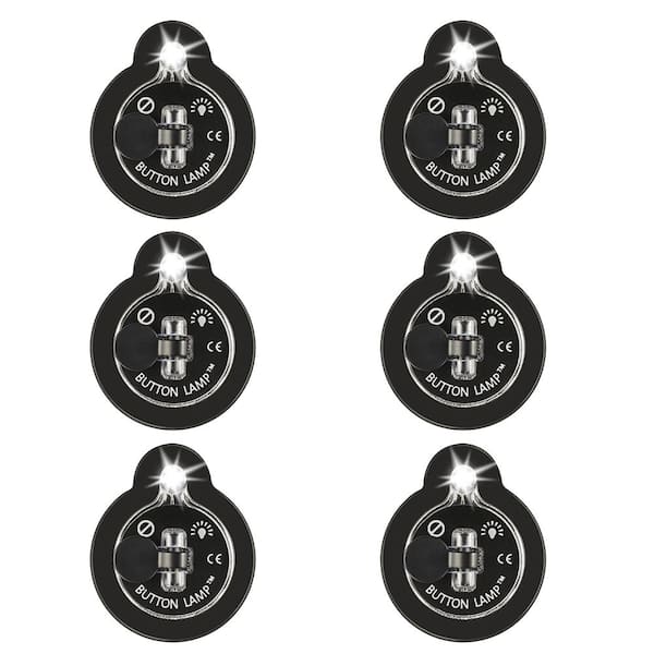 BUTTON LAMP Adhesive LEDs Light Package Lightweight, Ultra-Small, Ultra-Bright LED Utility Lights (6-Pack)