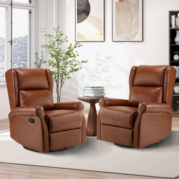 JAYDEN CREATION Chiang Contemporary Saddle Faux Leather Wingback