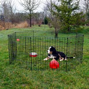 24 in. High Heavy Duty Dog Exercise Pen with Stakes