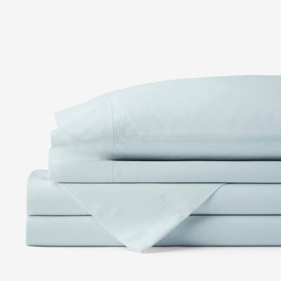 Company Cotton Percale Pale Blue Cotton Percale Queen Sheet Set