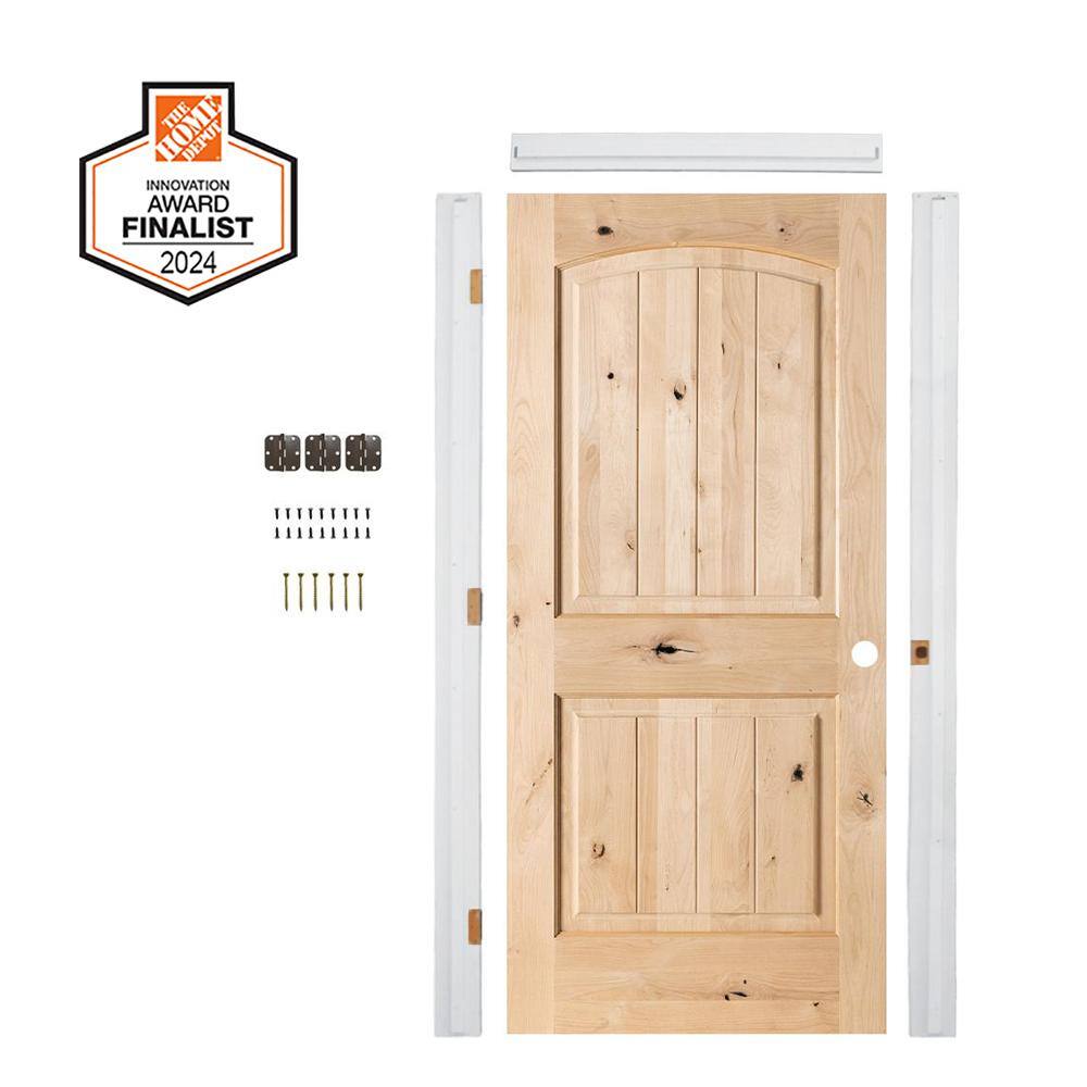 Krosswood Doors Ready-to-Assemble 24 in. x 80 in. Knotty Alder 2 Panel ...