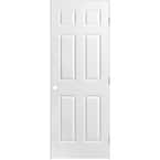 32 in. x 80 in. 6-Panel Left-Handed Hollow-Core Textured Primed Composite Single Prehung Interior Door