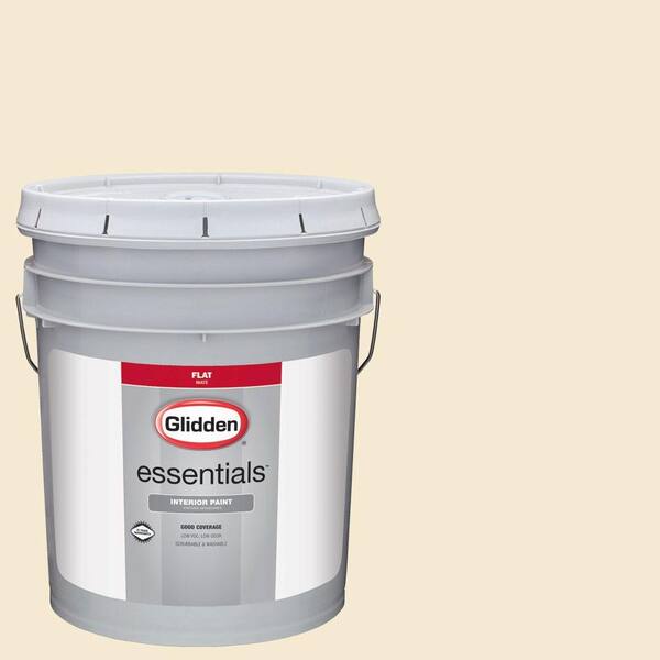 Glidden Essentials 5 gal. #HDGY35U Vanilla Custard Flat Interior Paint