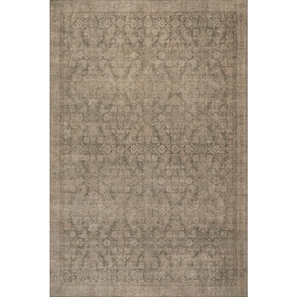 Fair Hills Antiqued Jute-Blend Green 5 ft. x 8 ft. Indoor Area Rug