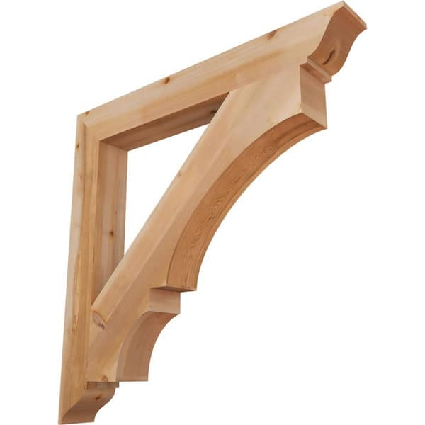 Ekena Millwork 5.5 in. x 48 in. x 48 in. Western Red Cedar Balboa Traditional Smooth Bracket