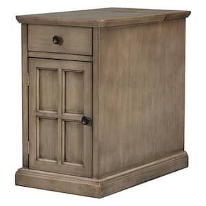 14.00 in. W x 24.30 in. D x 23.00 in. H Antique Brown Linen Cabinet with USB Ports and One Multifunctional Drawer