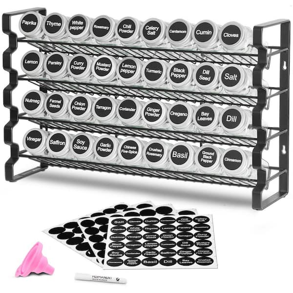 Spice Rack Organizer 18 x 11 in. Spice Organizer with Funnel Complete Set Seasoning Organizer for Countertop