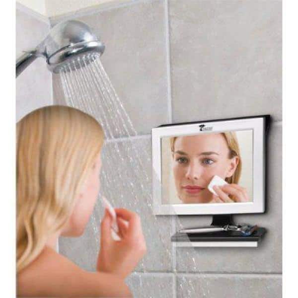 Detachable Rectangle Fogless Shower Mirror with Adjustable Silver Bracket