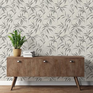 Fusion Grey Leaf Matte Non-Pasted Paper Wallpaper