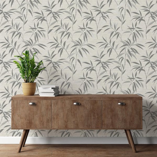 Fusion Grey Leaf Matte Non-Pasted Paper Wallpaper