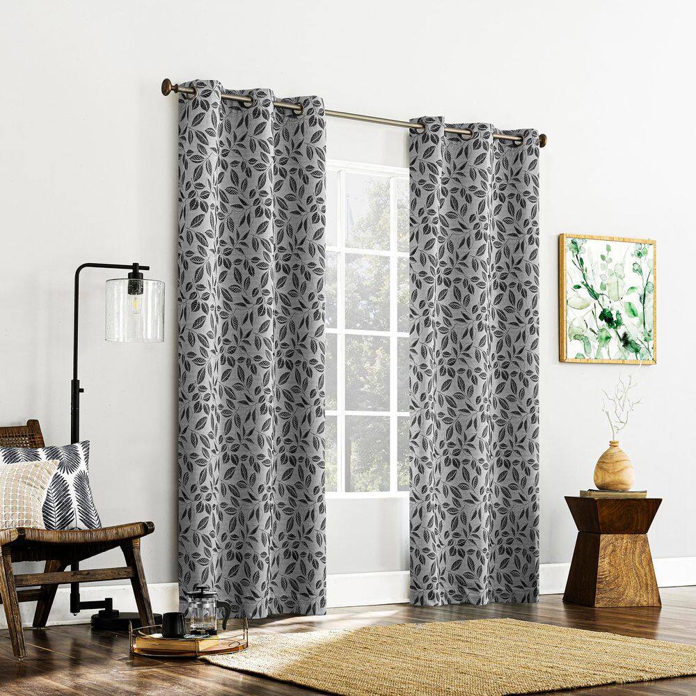 Pearl Gray Polyester Blackout Grommet Curtain Panel, 40" x 84"