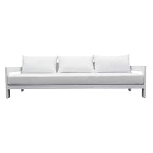 Renava Wake White Aluminum Outdoor Sofa with White Cushions