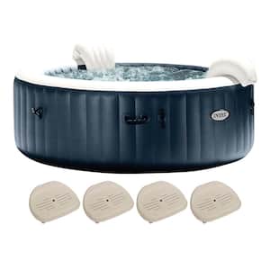 PureSpa Plus 6-Person Inflatable Bubble Jet Hot Tub and Slip Resistant Seat (4 Pack)